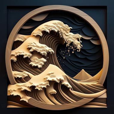 3D model st great wave (STL)